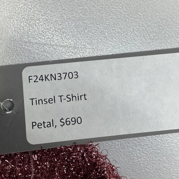 Lela Rose Tinsel Knit Short Sleeve Top Women’s S Pink - Picture 6 of 7